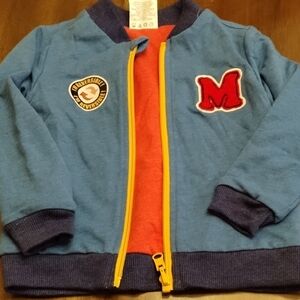 Blue and Red Kids Jacket with Patch